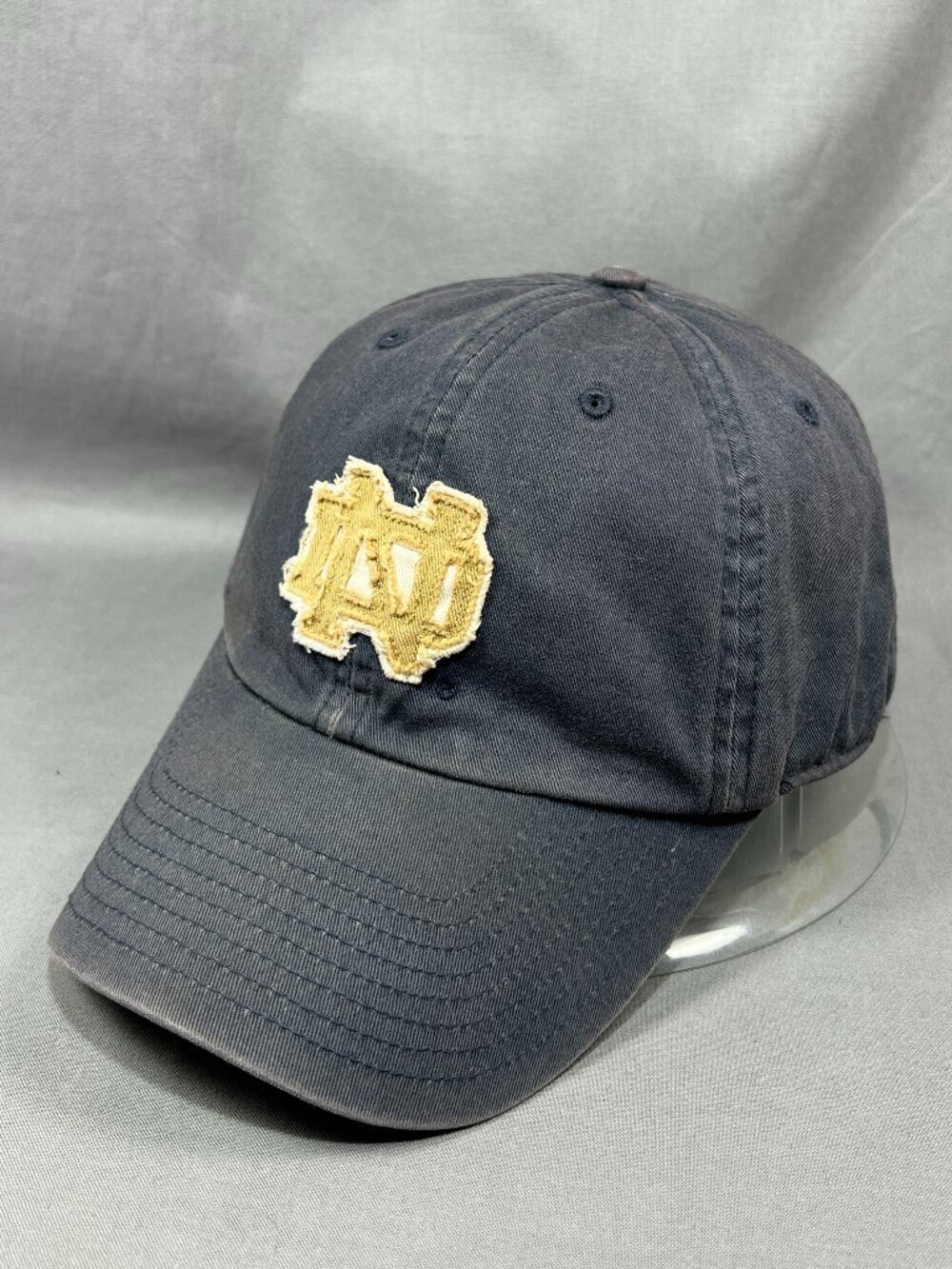 Vtg Notre Dame Twins Enterprise The Franchise Fitted L Hat Distressed Dad Cap
